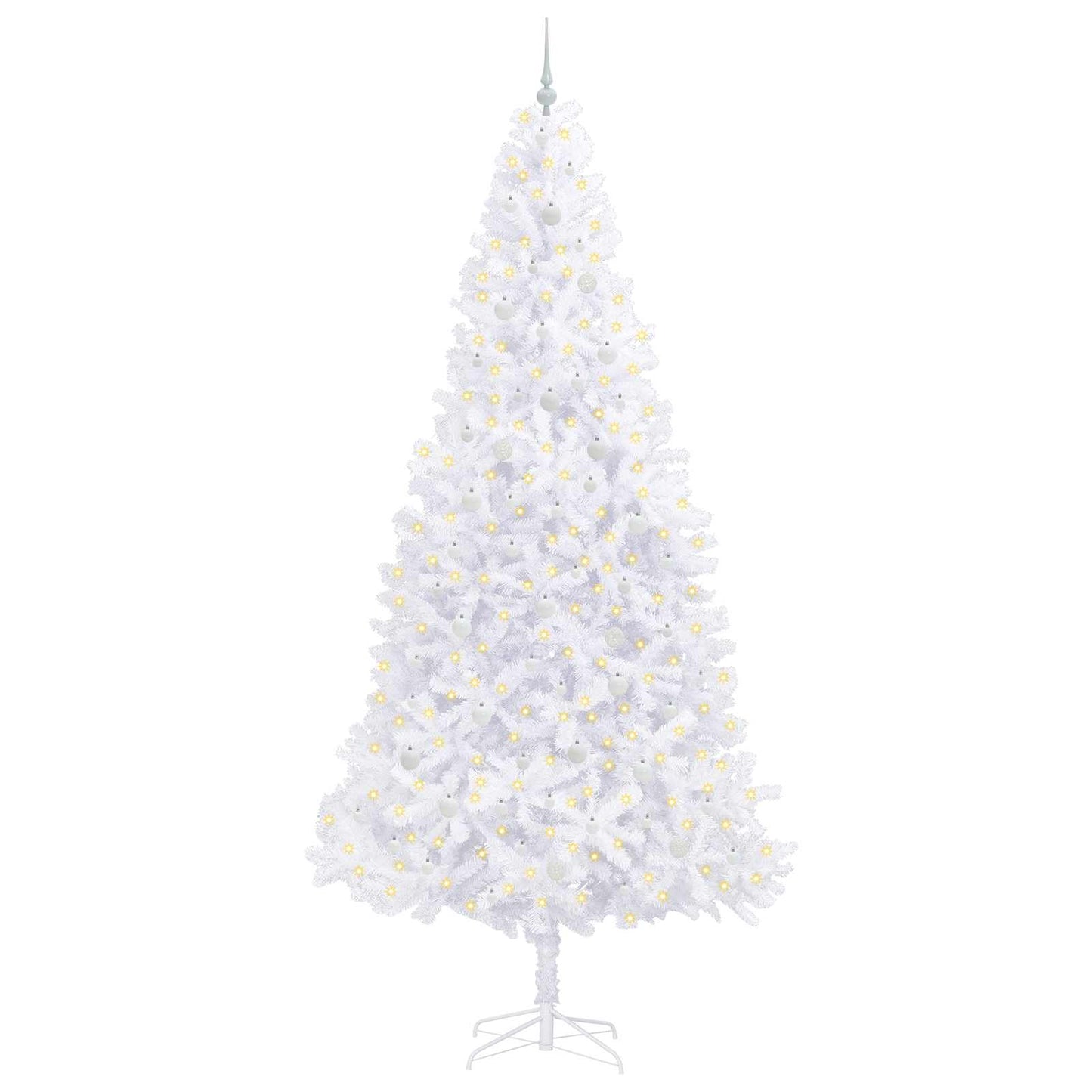 Kunstkerstboom met 300 LED Wit 300 cm PVC en staal