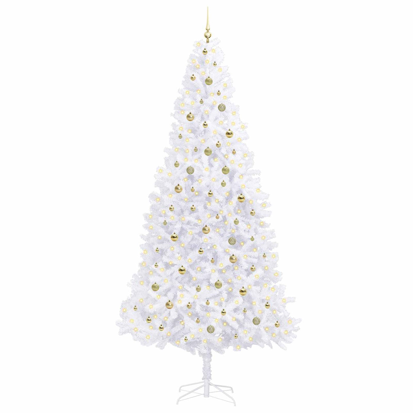 Kunstkerstboom met 300 LED Wit 300 cm PVC en staal