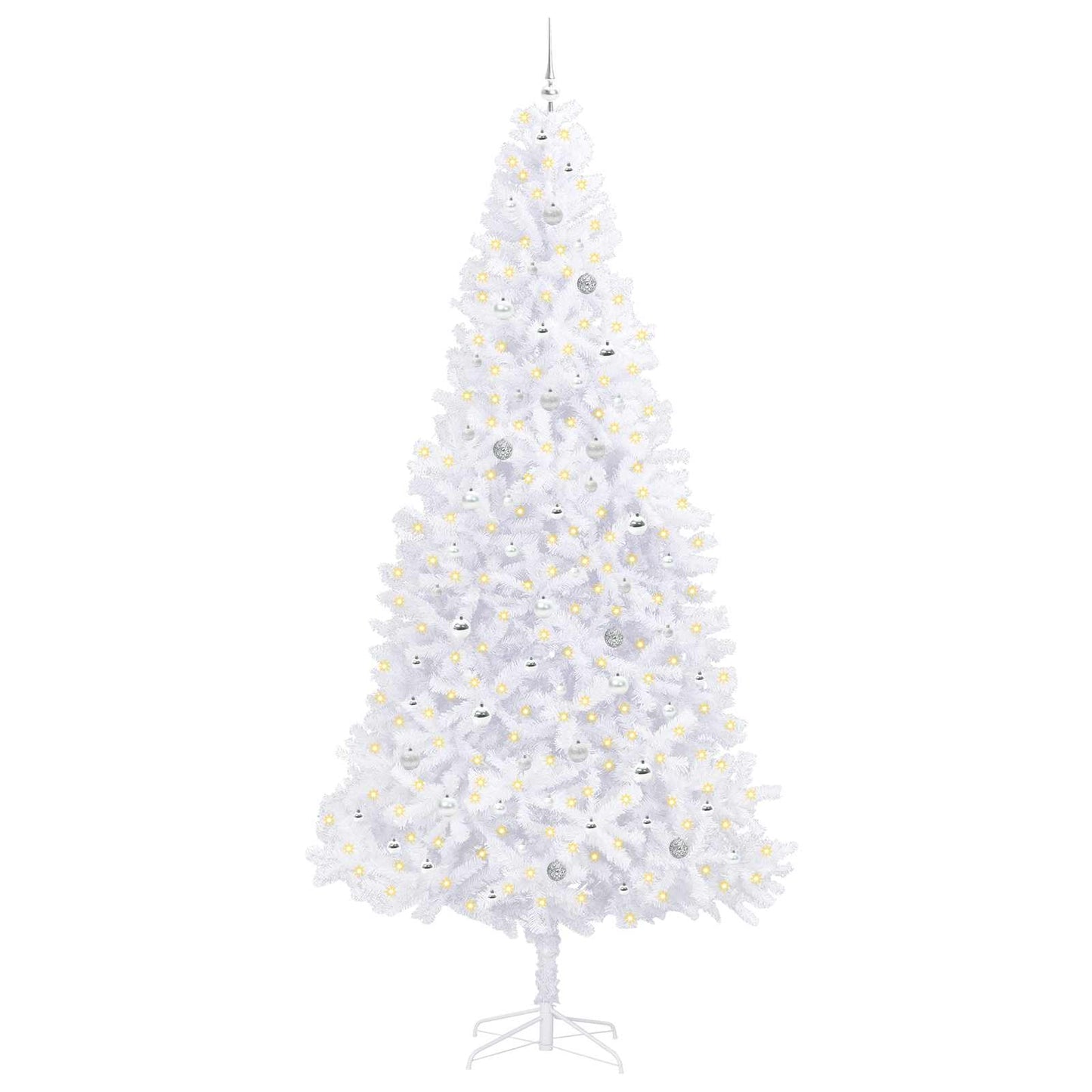 Kunstkerstboom met 300 LED Wit 300 cm PVC en staal