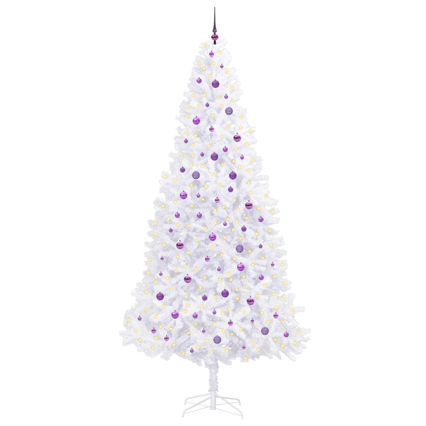 Kunstkerstboom met 300 LED Wit 300 cm PVC en staal