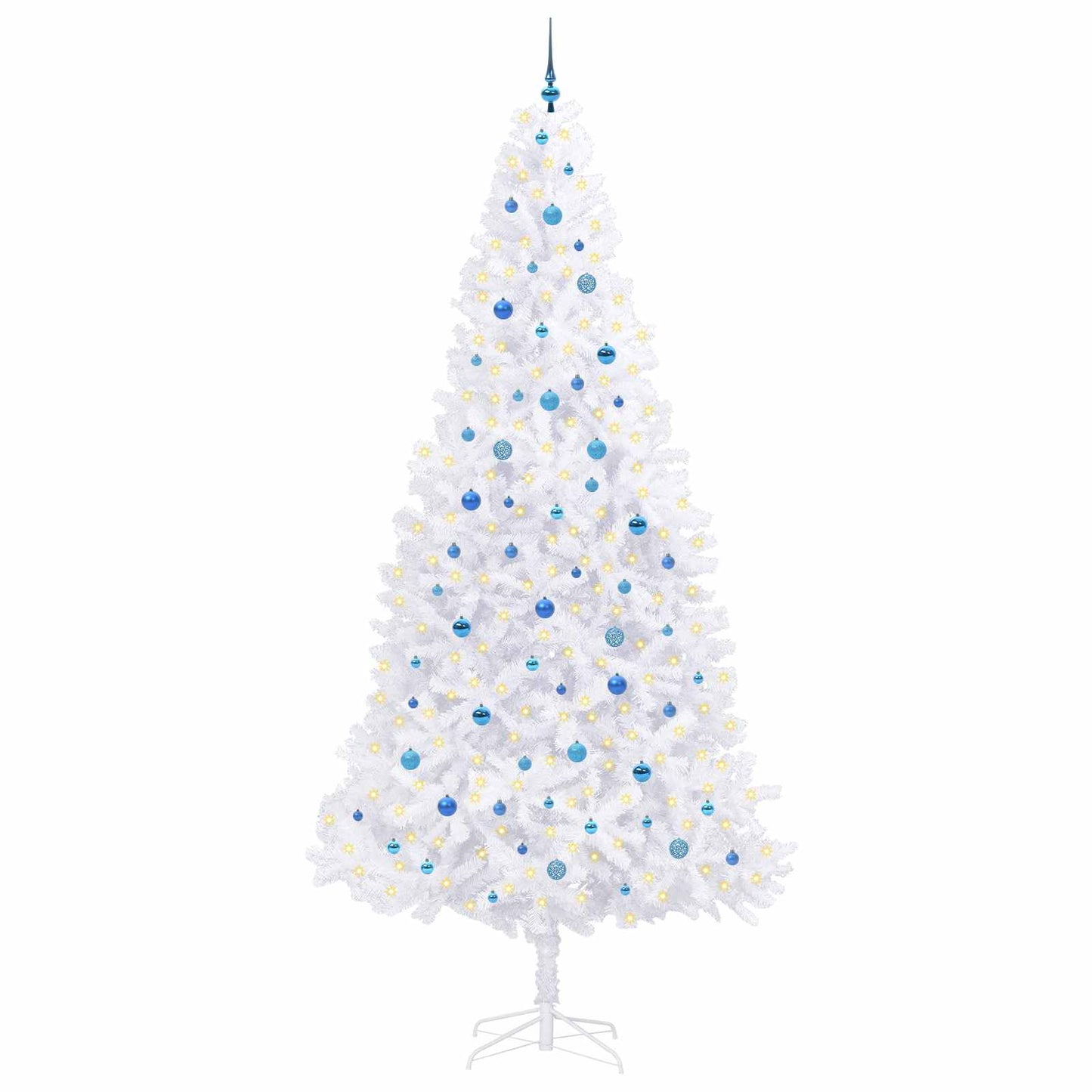 Kunstkerstboom met 300 LED Wit 300 cm PVC en staal
