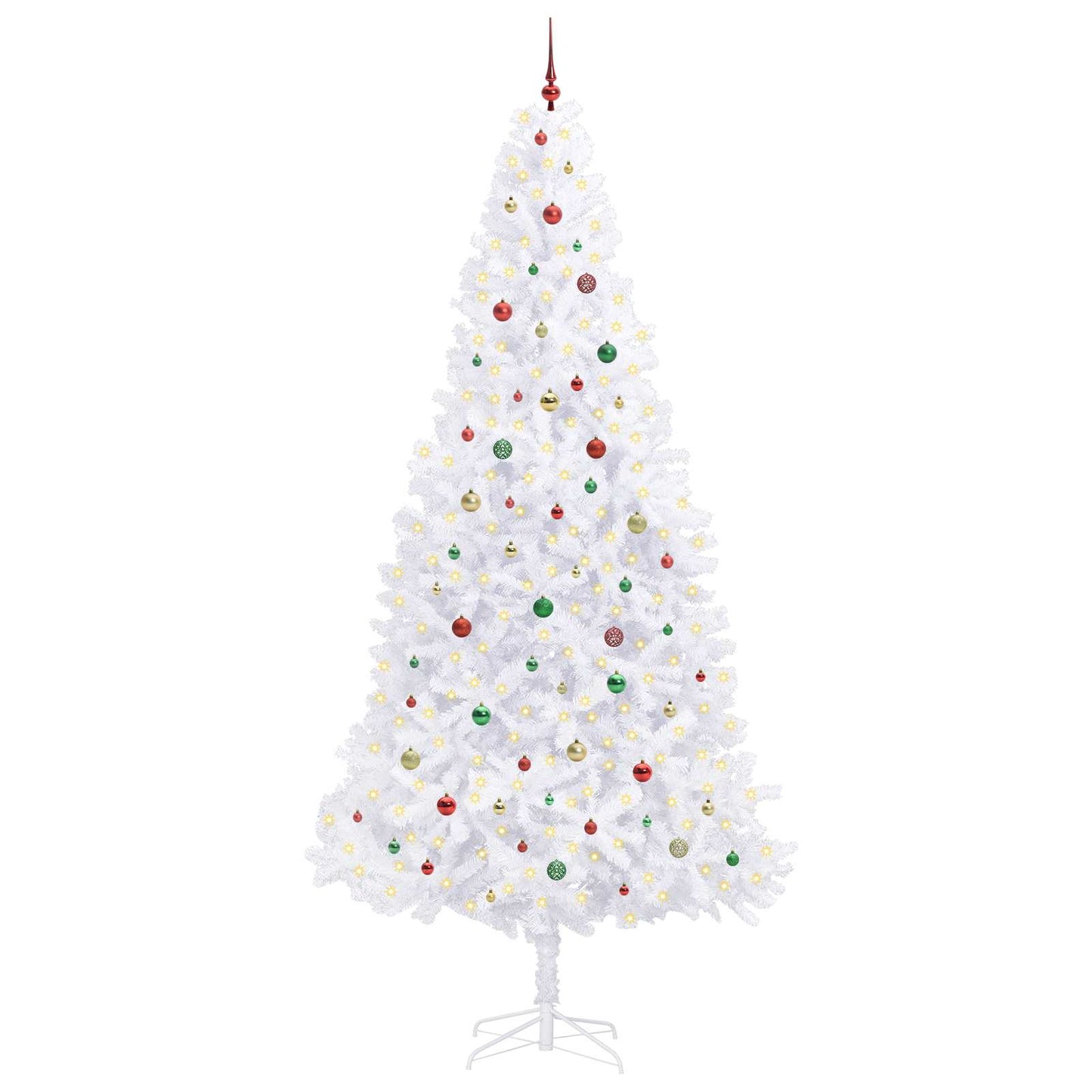 Kunstkerstboom met 300 LED Wit 300 cm PVC en staal