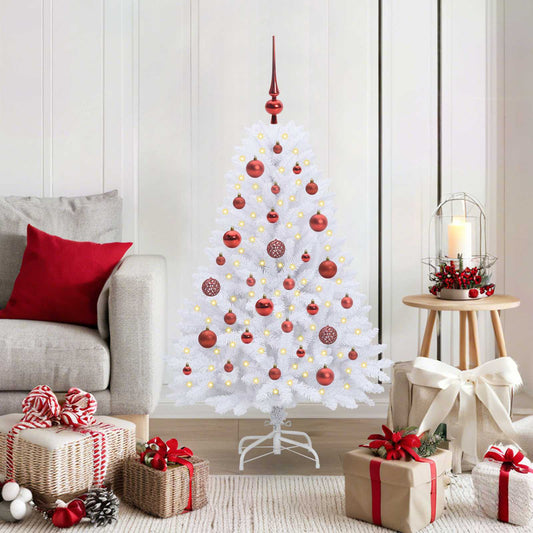Kunstmatige Inklapbare Kerstboom Wit 120 cm PVC en Staal
