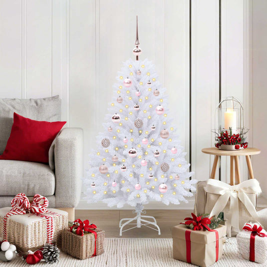 Kunstmatige Inklapbare Kerstboom Wit 120 cm PVC en Staal