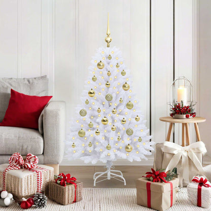 Kunstmatige Inklapbare Kerstboom Wit 120 cm PVC en Staal