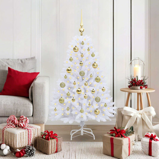 Kunstmatige Inklapbare Kerstboom Wit 120 cm PVC en Staal