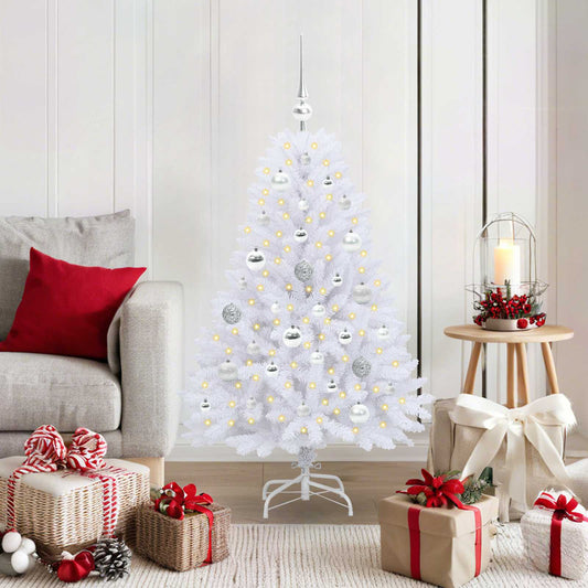 Kunstmatige Inklapbare Kerstboom Wit 120 cm PVC en Staal