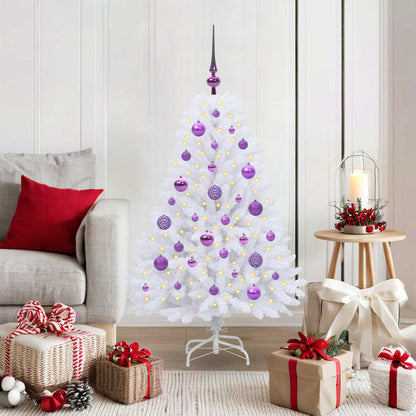 Kunstmatige Inklapbare Kerstboom Wit 120 cm PVC en Staal