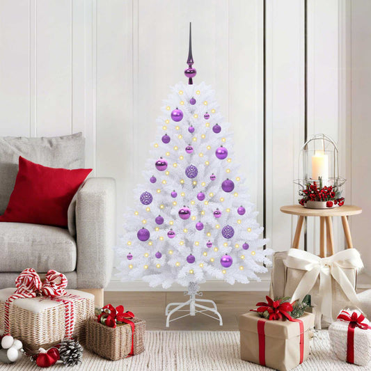 Kunstmatige Inklapbare Kerstboom Wit 120 cm PVC en Staal