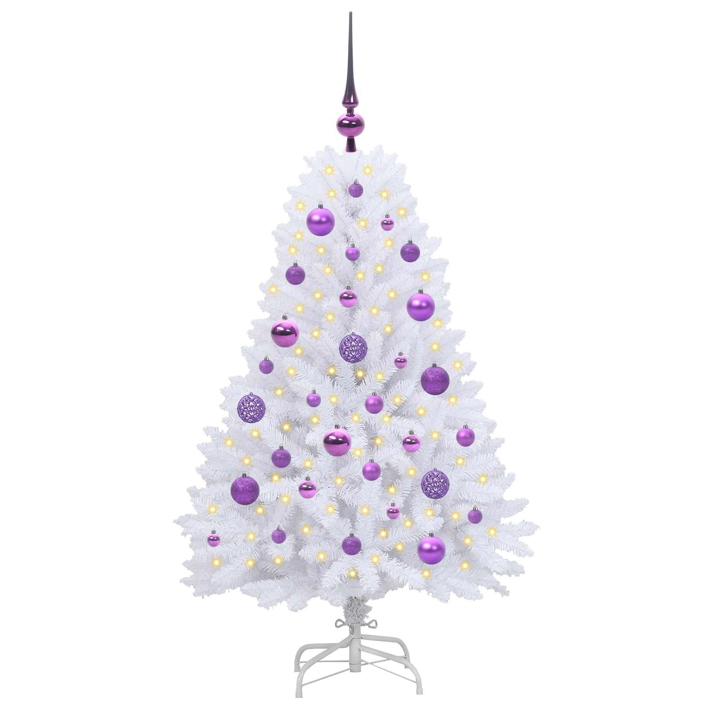 Kunstmatige Inklapbare Kerstboom Wit 120 cm PVC en Staal