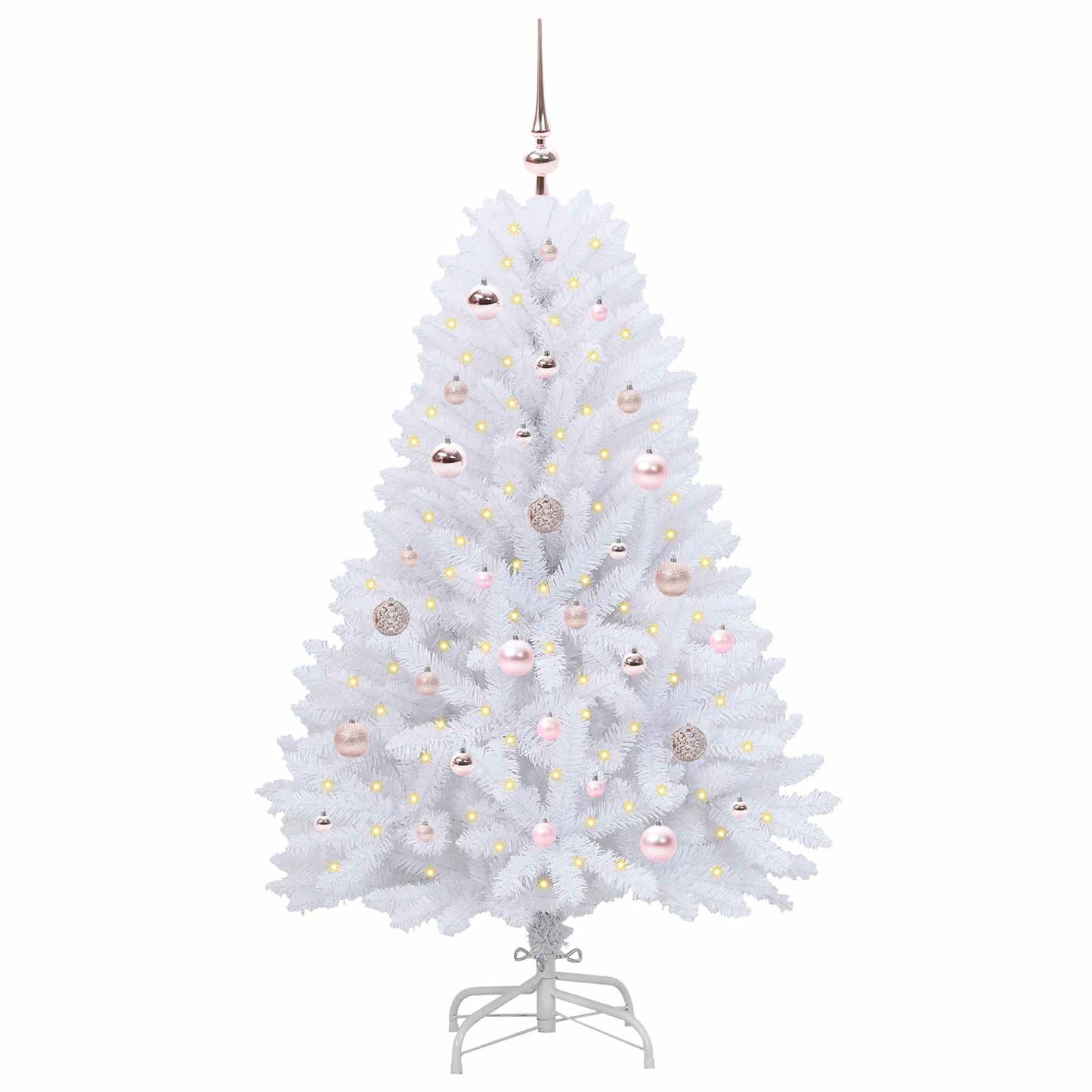 Kunstmatige Inklapbare Kerstboom Wit 150 cm PVC en Staal