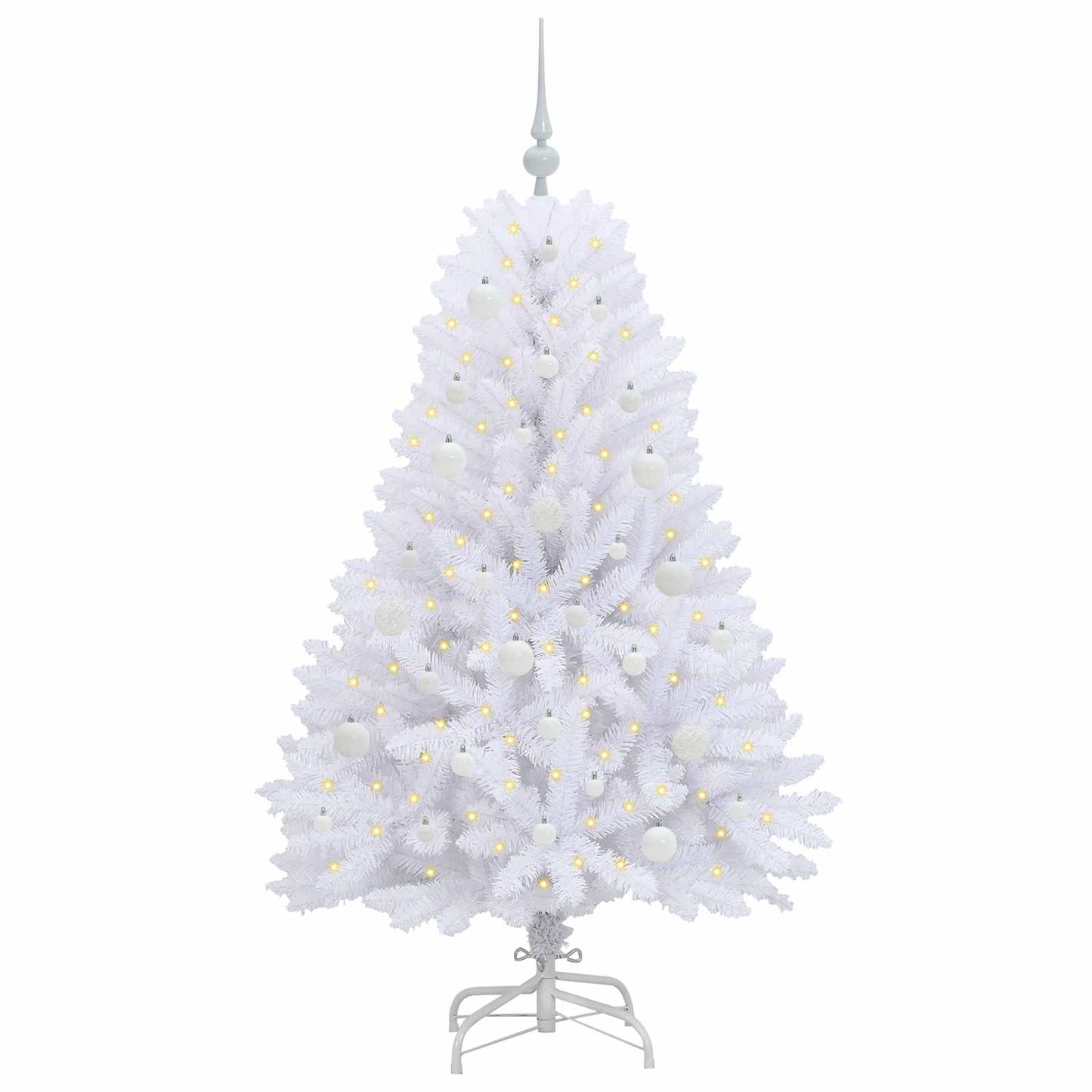 Kunstmatige Inklapbare Kerstboom Wit 150 cm PVC en Staal