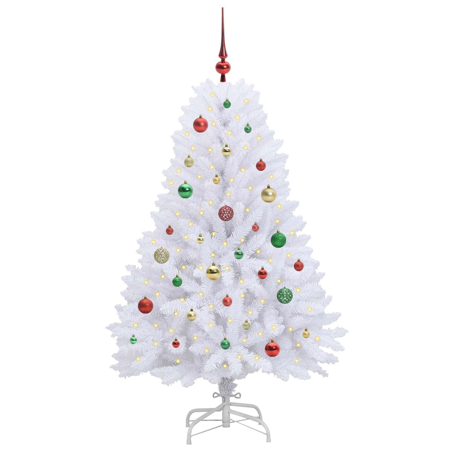 Kunstmatige Inklapbare Kerstboom Wit 150 cm PVC en Staal