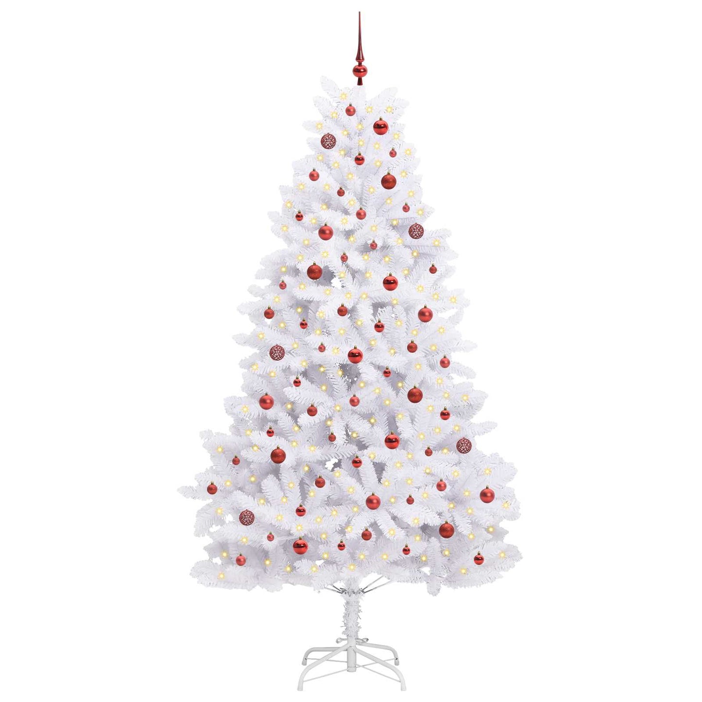 Kunstmatige Inklapbare Kerstboom Wit 240 cm PVC en staal