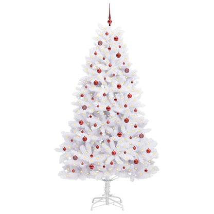 Kunstmatige Inklapbare Kerstboom Wit 240 cm PVC en staal