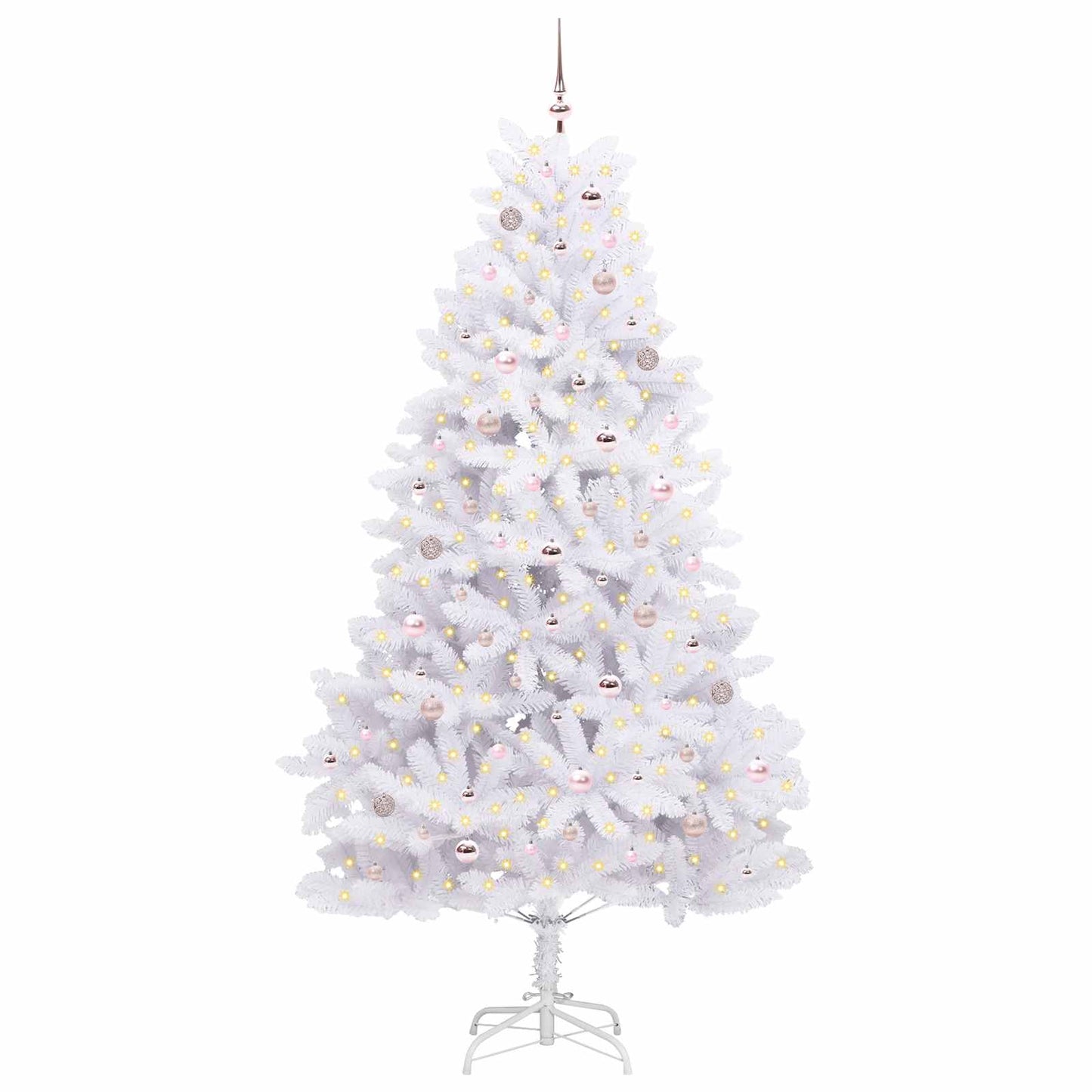 Kunstmatige Inklapbare Kerstboom Wit 240 cm PVC en staal