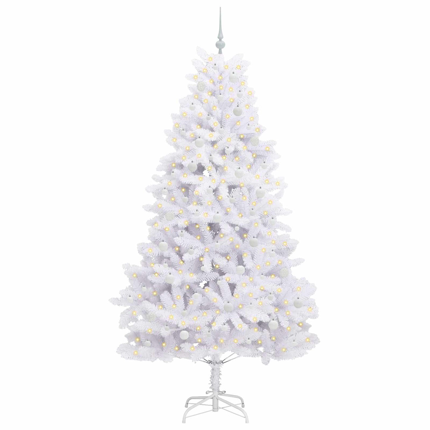 Kunstmatige Inklapbare Kerstboom Wit 240 cm PVC en staal