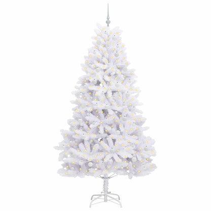 Kunstmatige Inklapbare Kerstboom Wit 240 cm PVC en staal