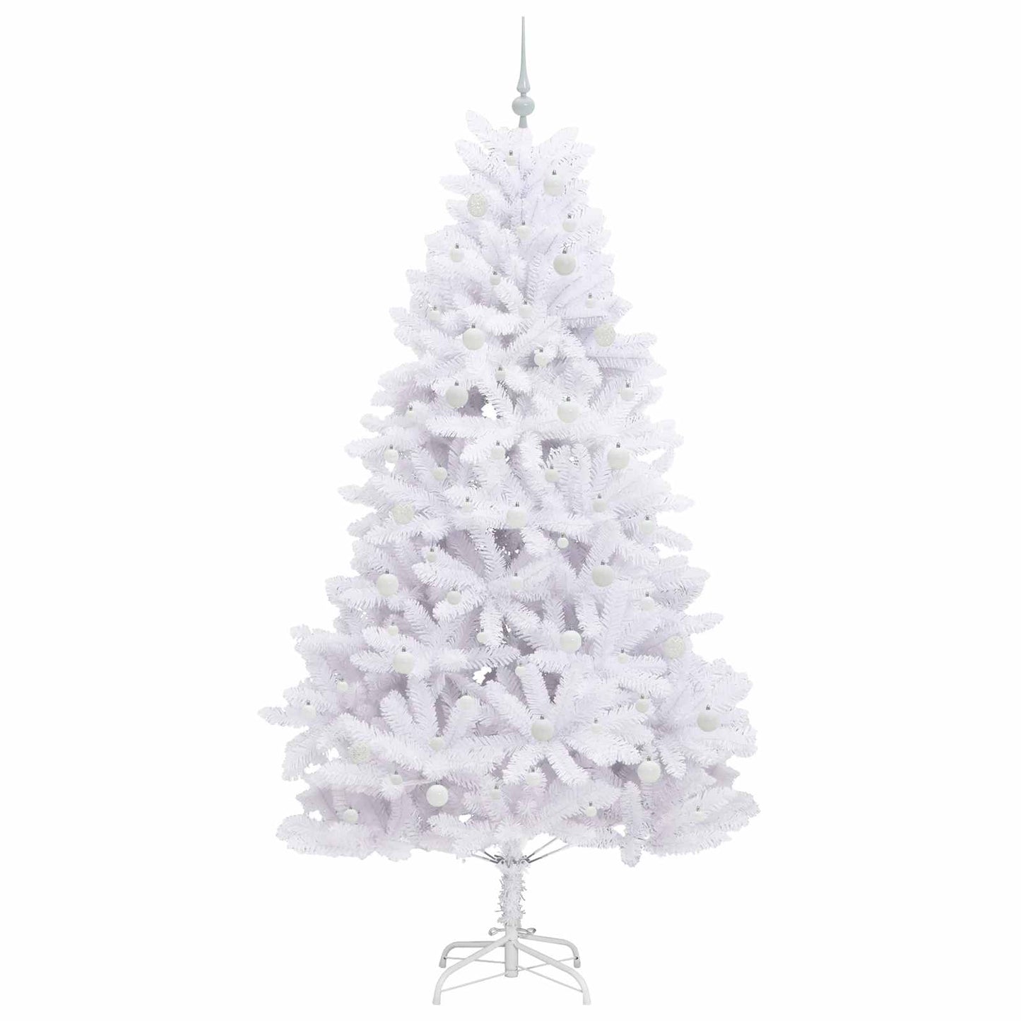 Kunstmatige Inklapbare Kerstboom Wit 240 cm PVC en staal