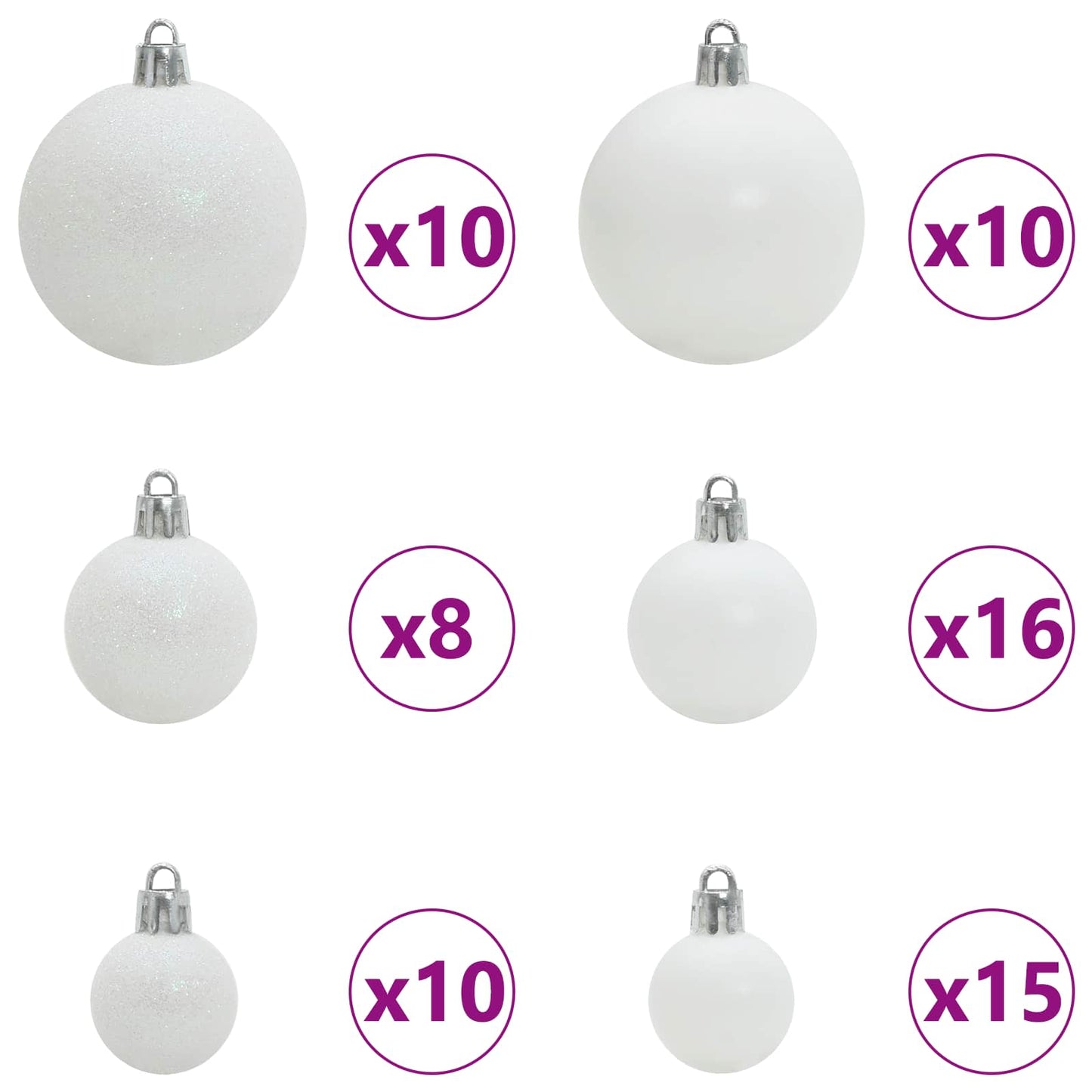 Kunstmatige Inklapbare Kerstboom Wit 240 cm PVC en staal