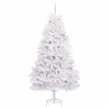 Kunstmatige Inklapbare Kerstboom Wit 240 cm PVC en staal