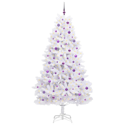 Kunstmatige Inklapbare Kerstboom Wit 240 cm PVC en staal