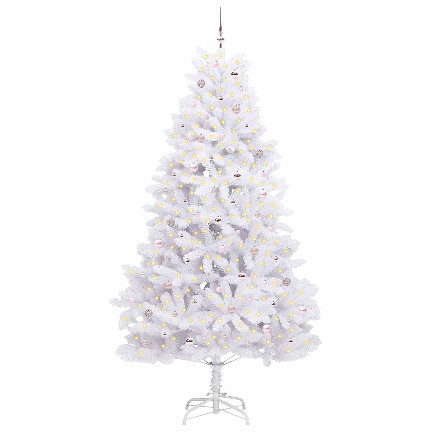 Kunstmatige Inklapbare Kerstboom Wit 270 cm PVC en staal