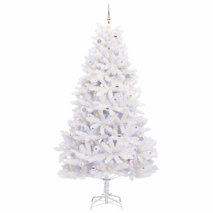 Kunstmatige Inklapbare Kerstboom Wit 270 cm PVC en staal