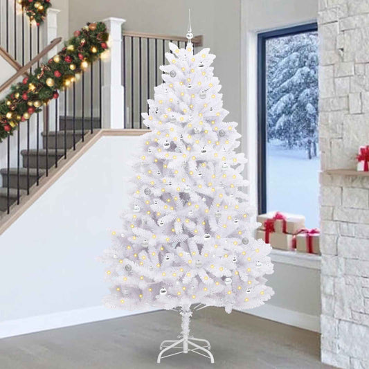 Kunstmatige Inklapbare Kerstboom Wit 270 cm PVC en staal