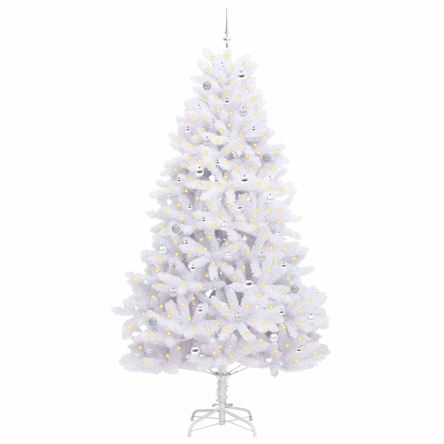 Kunstmatige Inklapbare Kerstboom Wit 270 cm PVC en staal