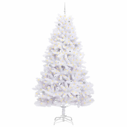 Kunstmatige Inklapbare Kerstboom Wit 270 cm PVC en staal
