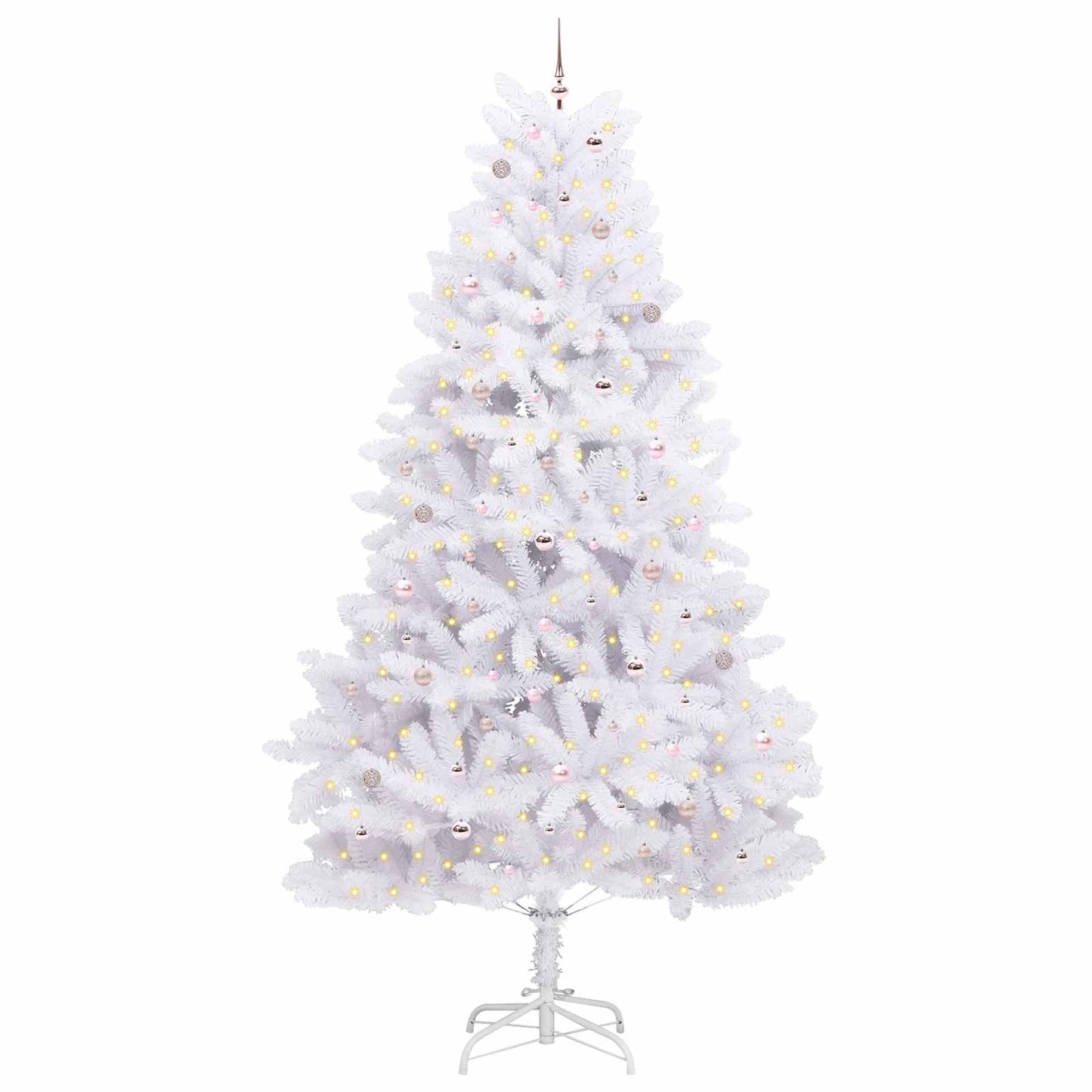Kunstmatige Inklapbare Kerstboom Wit 300 cm PVC en staal