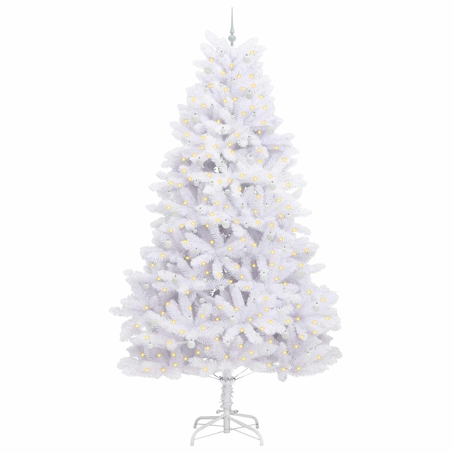Kunstmatige Inklapbare Kerstboom Wit 300 cm PVC en staal