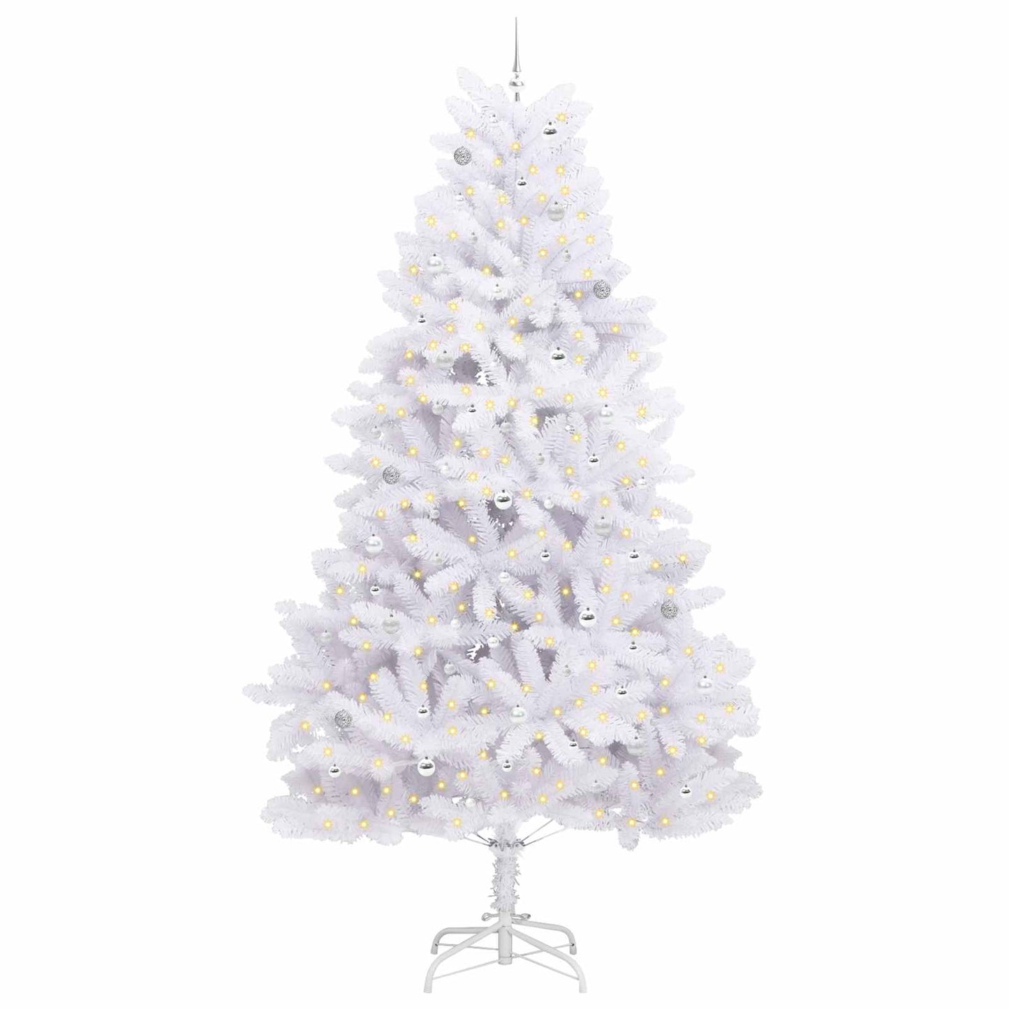 Kunstmatige Inklapbare Kerstboom Wit 300 cm PVC en staal