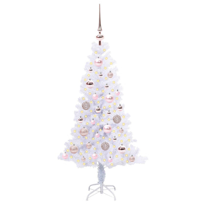 Kunstkerstboom met 150 LED Wit 120 cm PVC en Staal