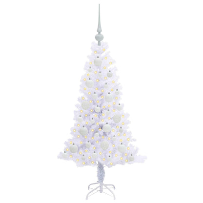 Kunstkerstboom met 150 LED Wit 120 cm PVC en Staal