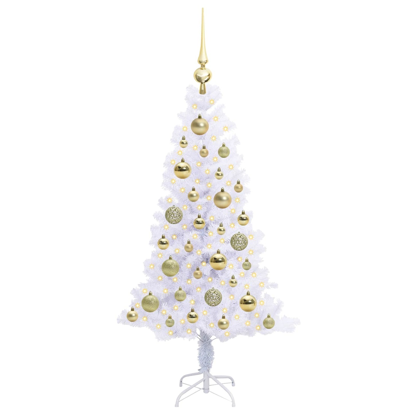 Kunstkerstboom met 150 LED Wit 120 cm PVC en Staal