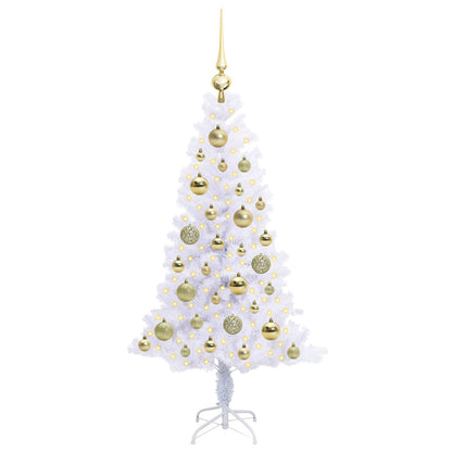Kunstkerstboom met 150 LED Wit 120 cm PVC en Staal