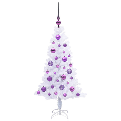 Kunstkerstboom met 150 LED Wit 120 cm PVC en Staal