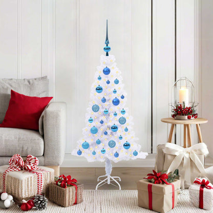 Kunstkerstboom met 150 LED Wit 120 cm PVC en Staal