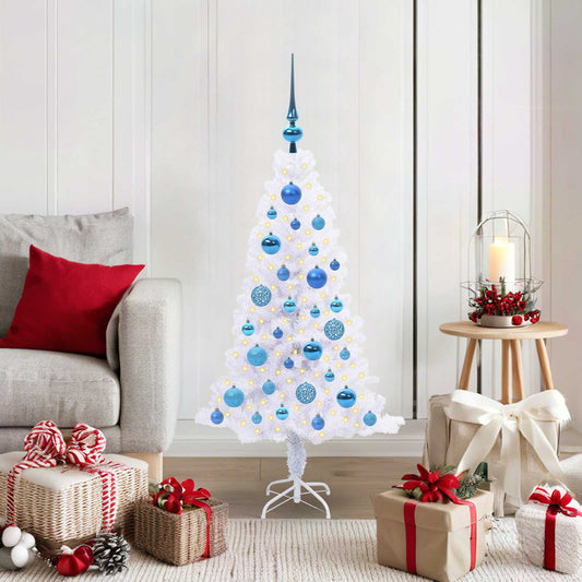 Kunstkerstboom met 150 LED Wit 120 cm PVC en Staal