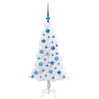 Kunstkerstboom met 150 LED Wit 120 cm PVC en Staal