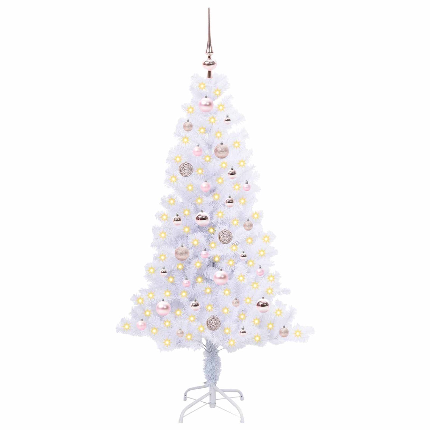 Kunstkerstboom met 150 LED Wit 150 cm PVC en Staal
