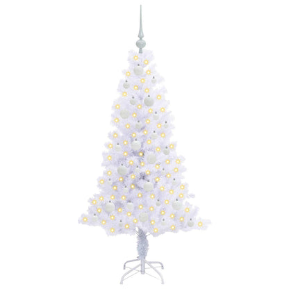 Kunstkerstboom met 150 LED Wit 150 cm PVC en Staal