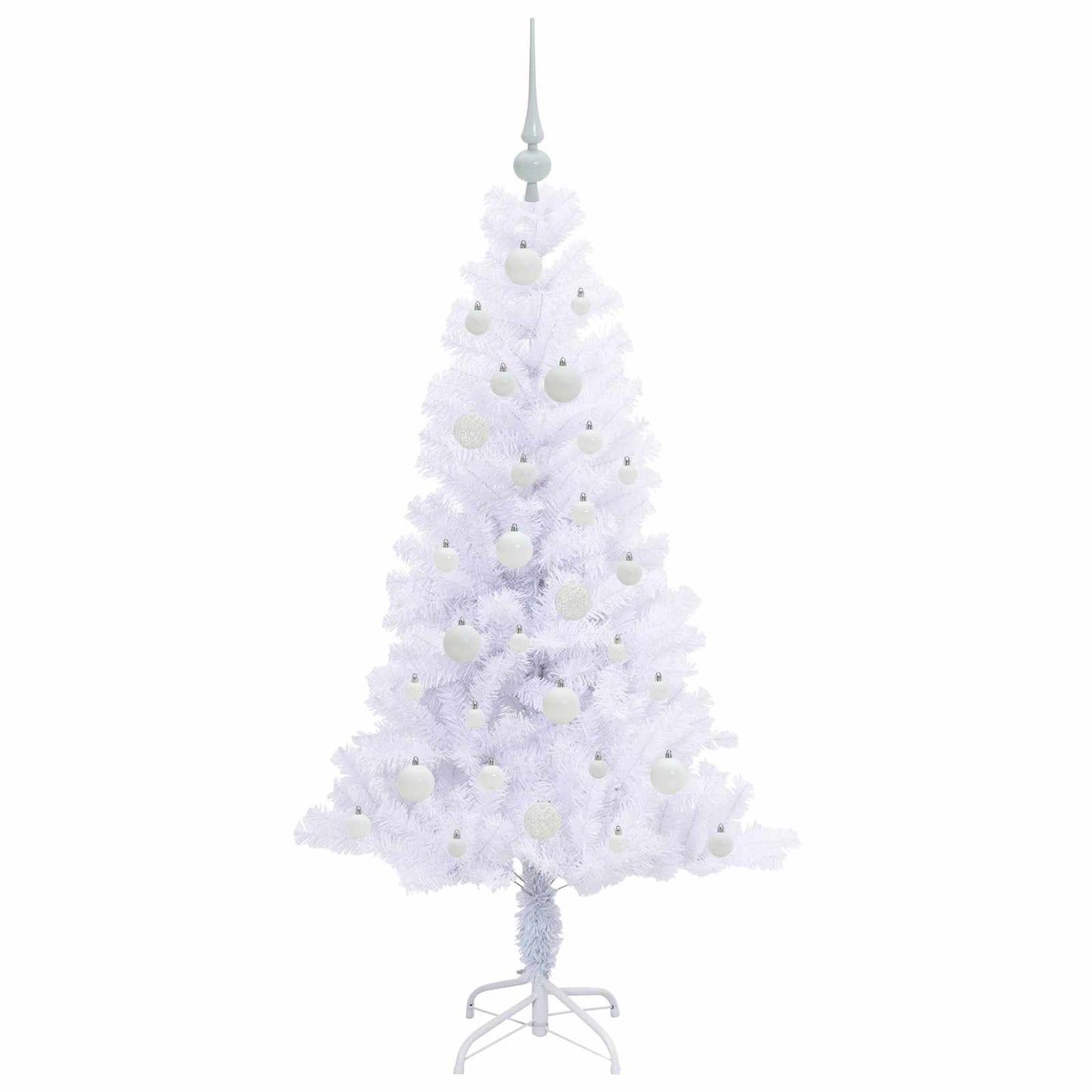 Kunstkerstboom met 150 LED Wit 150 cm PVC en Staal