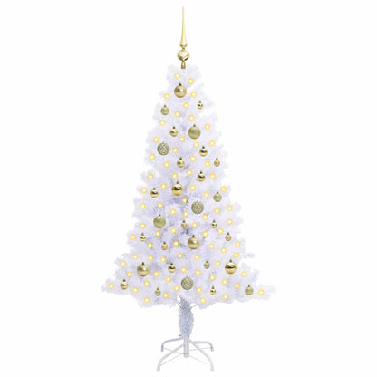 Kunstkerstboom met 150 LED Wit 150 cm PVC en Staal