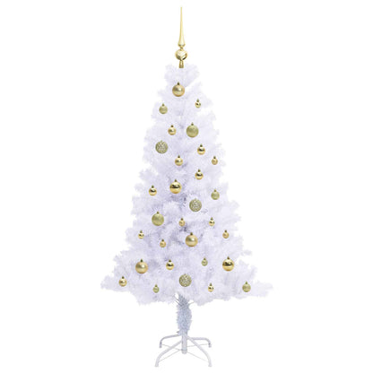 Kunstkerstboom met 150 LED Wit 150 cm PVC en Staal
