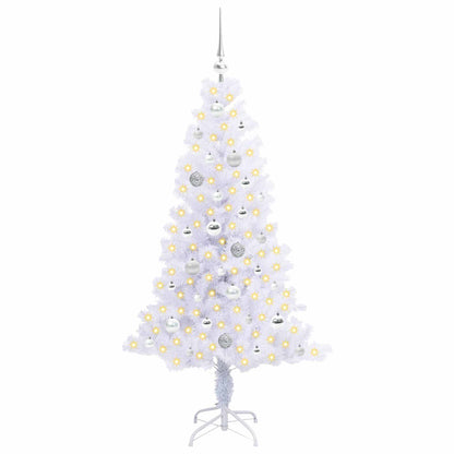 Kunstkerstboom met 150 LED Wit 150 cm PVC en Staal
