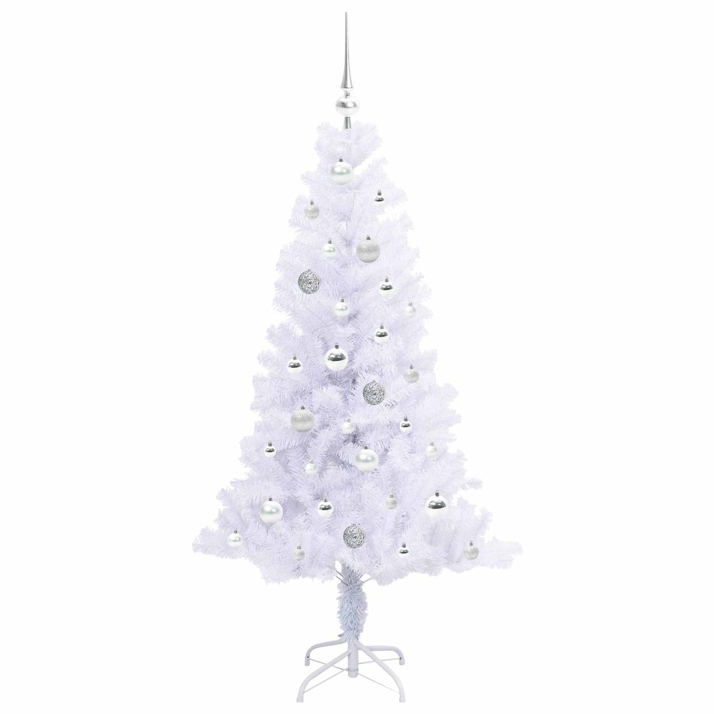 Kunstkerstboom met 150 LED Wit 150 cm PVC en Staal