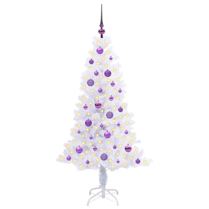 Kunstkerstboom met 150 LED Wit 150 cm PVC en Staal